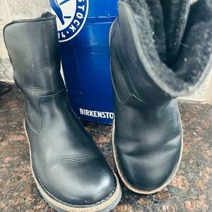 Birkenstock Black Leather Ankle Boots